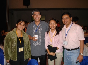 a journalist and a broadcaster (with rudy fernandez and angelo palmones)